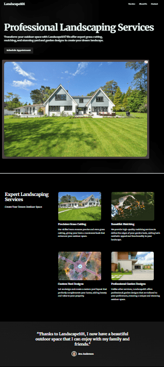Landscape101 – Professional Landscaping Website